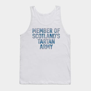 Member of Scotland's Tartan Army, Scottish Saltire Flag Tartan, Scottish Football Slogan Design Tank Top